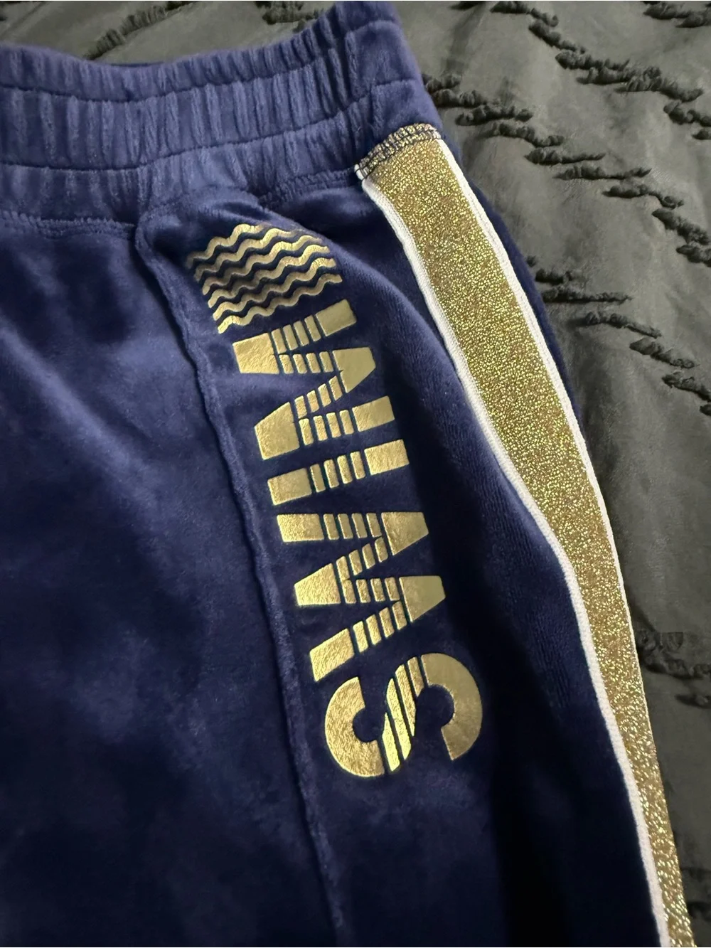 Justice Navy Blue Hoodie & Jogger Set with Gold Accents